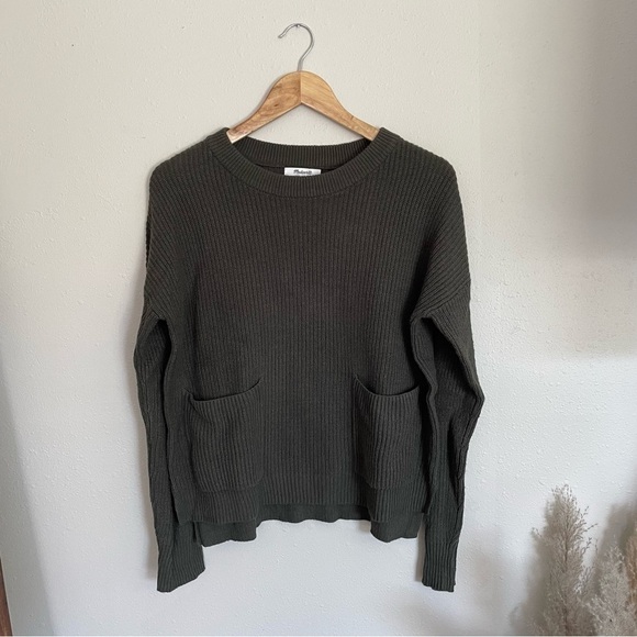 Madewell | Patch Pocket Pullover Sweater Wisteria Green - Picture 2 of 11